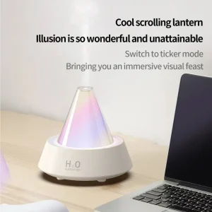183-Rays Ultrasonic Aroma Humidifier – RGB Ambient Lighting & Nano Mist, Type-C Powered, 80ml Desktop Diffuser - 图片 4