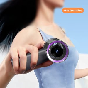 HX-F303 Turbo Handheld Fan with Digital Display, 3000mAh Long Battery Life Portable Cooling Fan, OEM ODM Factory - 图片 3