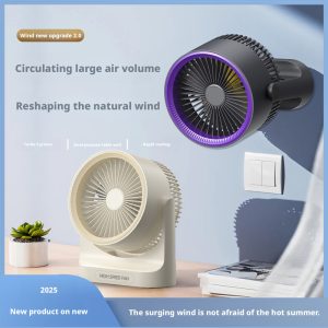 HX-F316 Portable Rechargeable Table Fan with LED Light, 2000mAh Desktop Cooling Fan - 图片 8