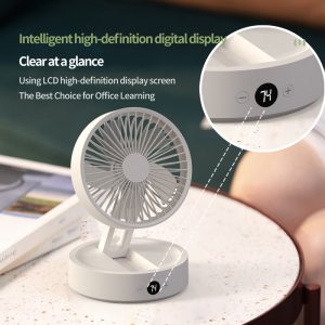 171 Quiet Rechargeable Foldable Fan, 4000mAh Portable Cooler for Home & Office - 图片 10
