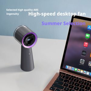 HX-F303 Turbo Handheld Fan with Digital Display, 3000mAh Long Battery Life Portable Cooling Fan, OEM ODM Factory - 图片 4