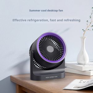 HX-F316 Portable Rechargeable Table Fan with LED Light, 2000mAh Desktop Cooling Fan - 图片 7