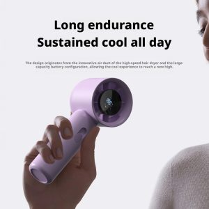 HX-F361 Portable Handheld Fan with LED Screen, 3000mAh Rechargeable Mini Cooling Fan, OEM ODM Factory Supply - 图片 6