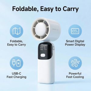 Custom S19 Foldable Turbo Handheld Fan ODM Manufacturer, Private Label 3600mAh Portable Cooler for Global Brands - 图片 4