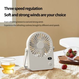 181 Portable Desktop Fan with Stand & Handle Manufacturer, 1200mAh Rechargeable Cooler - 图片 3