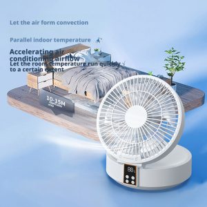 JS101 4000mAh Battery Operated Desk/Wall Fan, Oscillating Circulation Cooler with Display - 图片 3