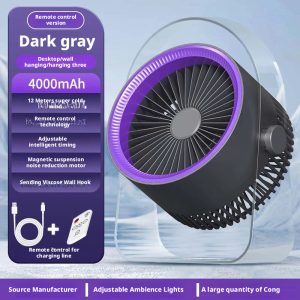 HX-F316A Rechargeable Dual-Use Air Circulator, 2000mAh Portable Desktop & Hanging Fan Manufacturer - 图片 5