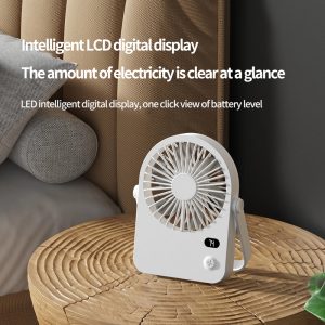 181 Portable Desktop Fan with Stand & Handle Manufacturer, 1200mAh Rechargeable Cooler - 图片 5