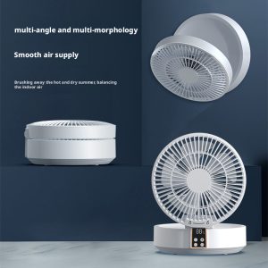 JS101 4000mAh Battery Operated Desk/Wall Fan, Oscillating Circulation Cooler with Display - 图片 5