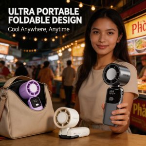 Custom S19 Foldable Turbo Handheld Fan ODM Manufacturer, Private Label 3600mAh Portable Cooler for Global Brands - 图片 7