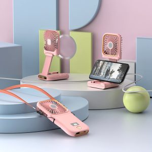 Factory Direct F3 Foldable Handheld Fan with Phone Holder, 3000mAh Rechargeable Portable Mini Fan, OEM ODM Custom Supported