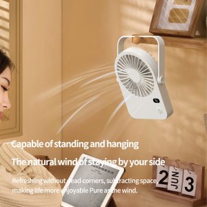 181 Portable Desktop Fan with Stand & Handle Manufacturer, 1200mAh Rechargeable Cooler - 图片 6