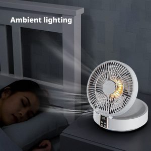 JS101 4000mAh Battery Operated Desk/Wall Fan, Oscillating Circulation Cooler with Display - 图片 6