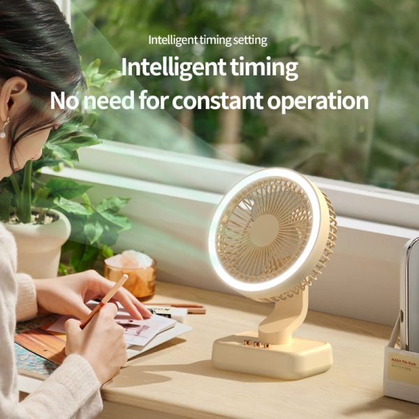 141 2000mAh Battery Operated Clip-on Fan, Auto-Oscillating Desk Fan with 3 Speeds