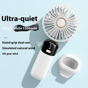 Bulk S5 Foldable Digital Display Handheld Fan Wholesaler, 1200mAh Portable Cooler Supplier for Global Importers - 图片 3