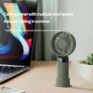 175 Smart Digital Display Handheld Turbo Fan, 1200mAh Long Lasting Portable Cooler, Summer Essential with 3 Color Options - 图片 3