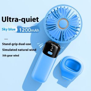 Bulk S5 Foldable Digital Display Handheld Fan Wholesaler, 1200mAh Portable Cooler Supplier for Global Importers - 图片 4