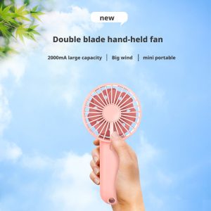 Model 806 2000mAh Rechargeable Handheld Fan, Portable Mini Cooler with Lanyard Hole, White/Pink/Blue for Bulk - 图片 4