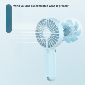 Model 806 2000mAh Rechargeable Handheld Fan, Portable Mini Cooler with Lanyard Hole, White/Pink/Blue for Bulk - 图片 5