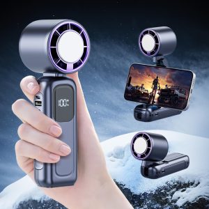 TC40 High-End Foldable Cooling Handheld Fan, 4000mAh Power Bank Portable Cooler for Outdoor & Office, 4 Color Options - 图片 2