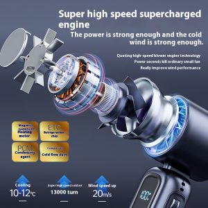 TC40 High-End Foldable Cooling Handheld Fan, 4000mAh Power Bank Portable Cooler for Outdoor & Office, 4 Color Options - 图片 5