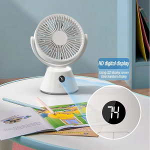 121A Rechargeable Desktop Fan with LED Night Light, 4000mAh Portable Table Cooler Manufacturer - 图片 3