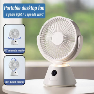 121A Rechargeable Desktop Fan with LED Night Light, 4000mAh Portable Table Cooler Manufacturer - 图片 4