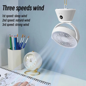 121A Rechargeable Desktop Fan with LED Night Light, 4000mAh Portable Table Cooler Manufacturer - 图片 6